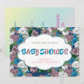 Baby shower-uitnodiging kaart (Voorkant / Achterkant)