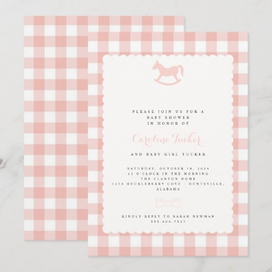 baby shower-uitnodiging kaart (Voorkant / Achterkant)