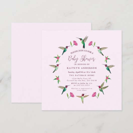 Baby shower Uitnodiging Kaart (Voorkant / Achterkant)