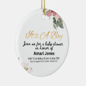 Baby shower Uitnodiging Keramisch Ornament (Rechts)