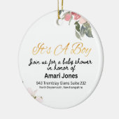 Baby shower Uitnodiging Keramisch Ornament (Links)