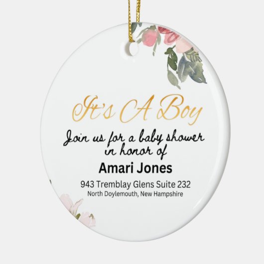 Baby shower Uitnodiging Keramisch Ornament (Links)