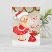 baby shower Uitnodiging, Kerstmis Baby shower Kaart (Staand voorkant)