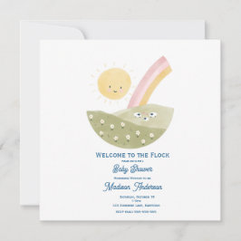 Baby Shower Uitnodiging Klein Lam Geslacht Neutraa