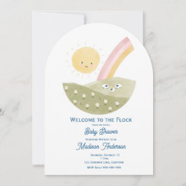 Baby Shower Uitnodiging Klein Lam Geslacht Neutraa