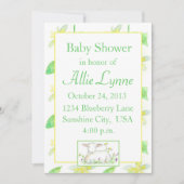 Baby shower Uitnodiging Lamsschaap Gele Bloemen (Voorkant)