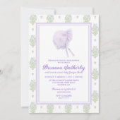 Baby shower Uitnodiging Lavendel met Bonnet (Voorkant)