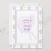 Baby shower Uitnodiging Lavendel met Bonnet (Achterkant)