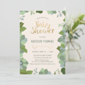 baby shower Uitnodiging, Lente, Floral, Gepersonal Kaart (Staand voorkant)