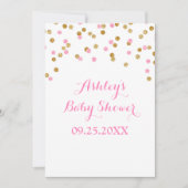 baby shower Uitnodiging Licht Roze Gold Confetti (Voorkant)