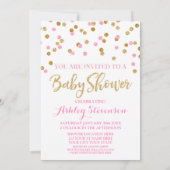 baby shower Uitnodiging Licht Roze Gold Confetti (Achterkant)