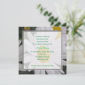 baby shower uitnodiging, madeliefjes bloemen kaart (Staand voorkant)