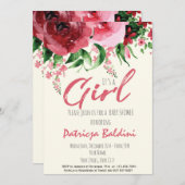 Baby shower uitnodiging meisje (Voorkant / Achterkant)