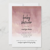 Baby shower Uitnodiging Meisje Blush Ombre Modern (Voorkant)