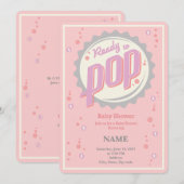 baby shower Uitnodiging (Meisje) - Klaar voor Pop (Voorkant / Achterkant)