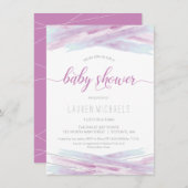 Baby shower Uitnodiging - Meisje, Roze, Custom (Voorkant / Achterkant)