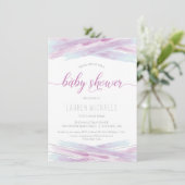 Baby shower Uitnodiging - Meisje, Roze, Custom (Staand voorkant)