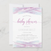 Baby shower Uitnodiging - Meisje, Roze, Custom (Voorkant)