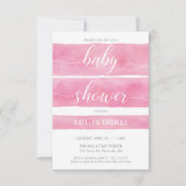 Baby shower uitnodiging, meisje, Waterverf, Custom Kaart (Voorkant)