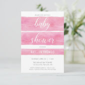 Baby shower uitnodiging, meisje, Waterverf, Custom Kaart (Staand voorkant)