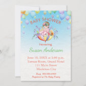 Baby shower Uitnodiging met Baby in Paraplu (Voorkant)