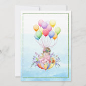 Baby shower Uitnodiging met Baby in Paraplu (Achterkant)