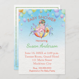 Baby shower Uitnodiging met Baby in Paraplu