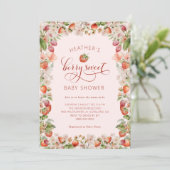 Baby Shower Uitnodiging met Bessen (Staand voorkant)