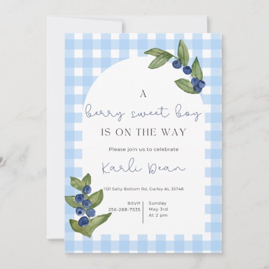 Baby Shower Uitnodiging met Bessensmaak (Voorkant)