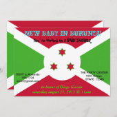 Baby shower Uitnodiging met Burundese vlag (Voorkant / Achterkant)