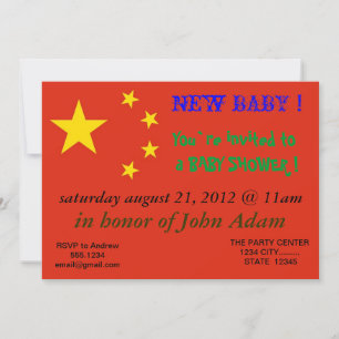 Baby shower Uitnodiging met Chinese vlag