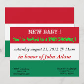 Baby shower Uitnodiging met de Hongaarse vlag (Voorkant / Achterkant)