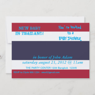 Baby Shower Uitnodiging met de Vlag van Thailand