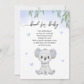 Baby shower uitnodiging met een leuke koala. (Achterkant)