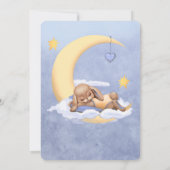 Baby shower uitnodiging met een schattig konijntje (Achterkant)