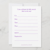 Baby shower uitnodiging met eend en kuiken (Achterkant)