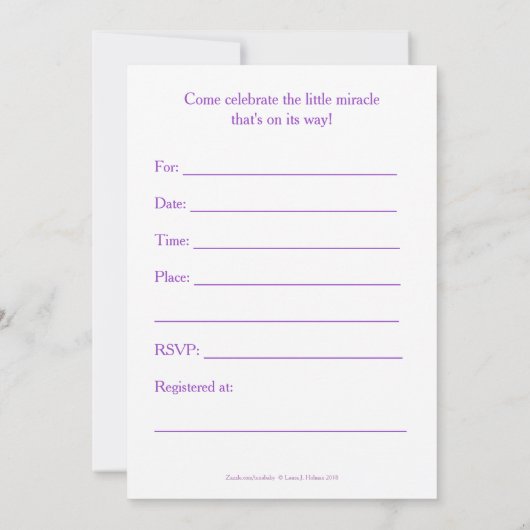 Baby shower uitnodiging met eend en kuiken (Achterkant)