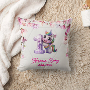 Baby Shower Uitnodiging met Eenhoorn Kussen