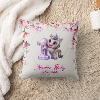 Baby Shower Uitnodiging met Eenhoorn  Kussen
