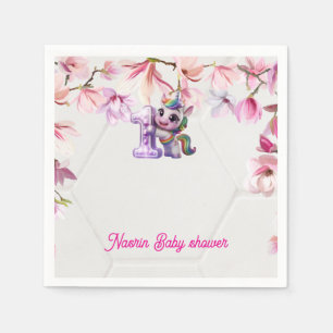Baby Shower Uitnodiging met Eenhoorn Servet