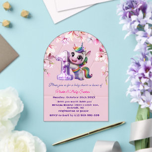 Baby Shower Uitnodiging met Eenhoorn Thema