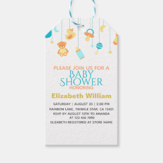 Baby Shower Uitnodiging met Elegante Decoraties 🎀 Cadeaulabel
