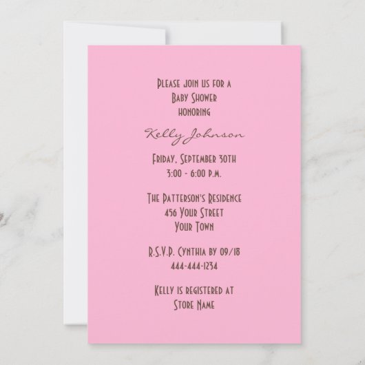 Baby shower Uitnodiging met Foto of Afbeelding (Achterkant)