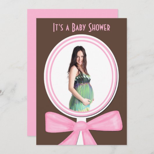 Baby shower Uitnodiging met Foto of Afbeelding (Voorkant / Achterkant)