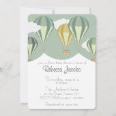 Baby shower Uitnodiging met heteluchtballonnen (Voorkant)