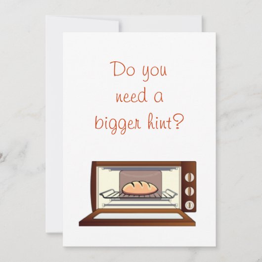 baby shower Uitnodiging met mannetje in de oven (Voorkant)