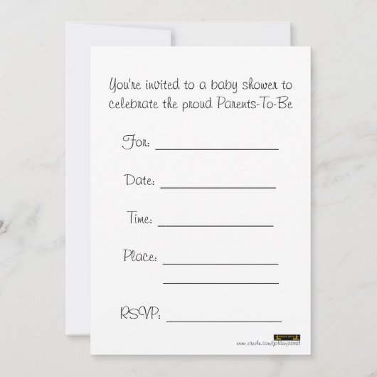 baby shower Uitnodiging met mannetje in de oven (Achterkant)