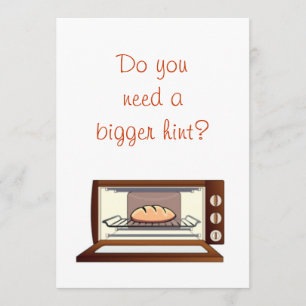 baby shower Uitnodiging met mannetje in de oven