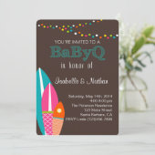 baby shower-uitnodiging met surfplanken - BabyQ-Ba Kaart (Staand voorkant)