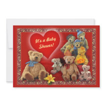 Baby shower Uitnodiging met Teddy Bears
